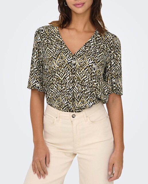 Imagen 0 de Camiseta de mujer manga corta y cuello de pico