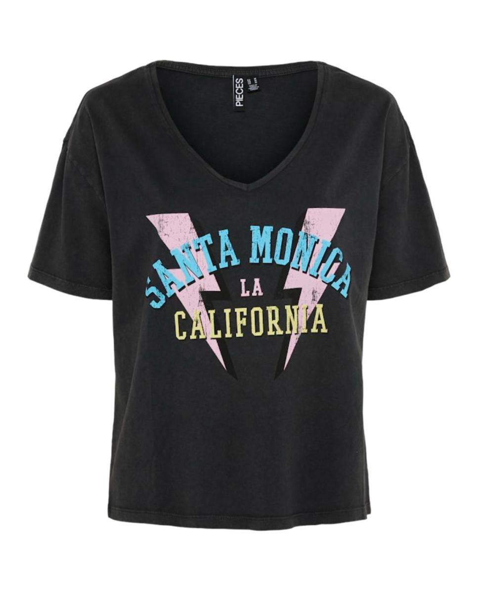 Imagen 0 de Camiseta de pico y manga corta de mujer.