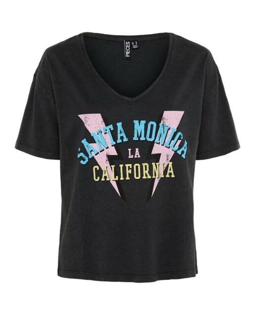 Imagen 0 de Camiseta de pico y manga corta de mujer.