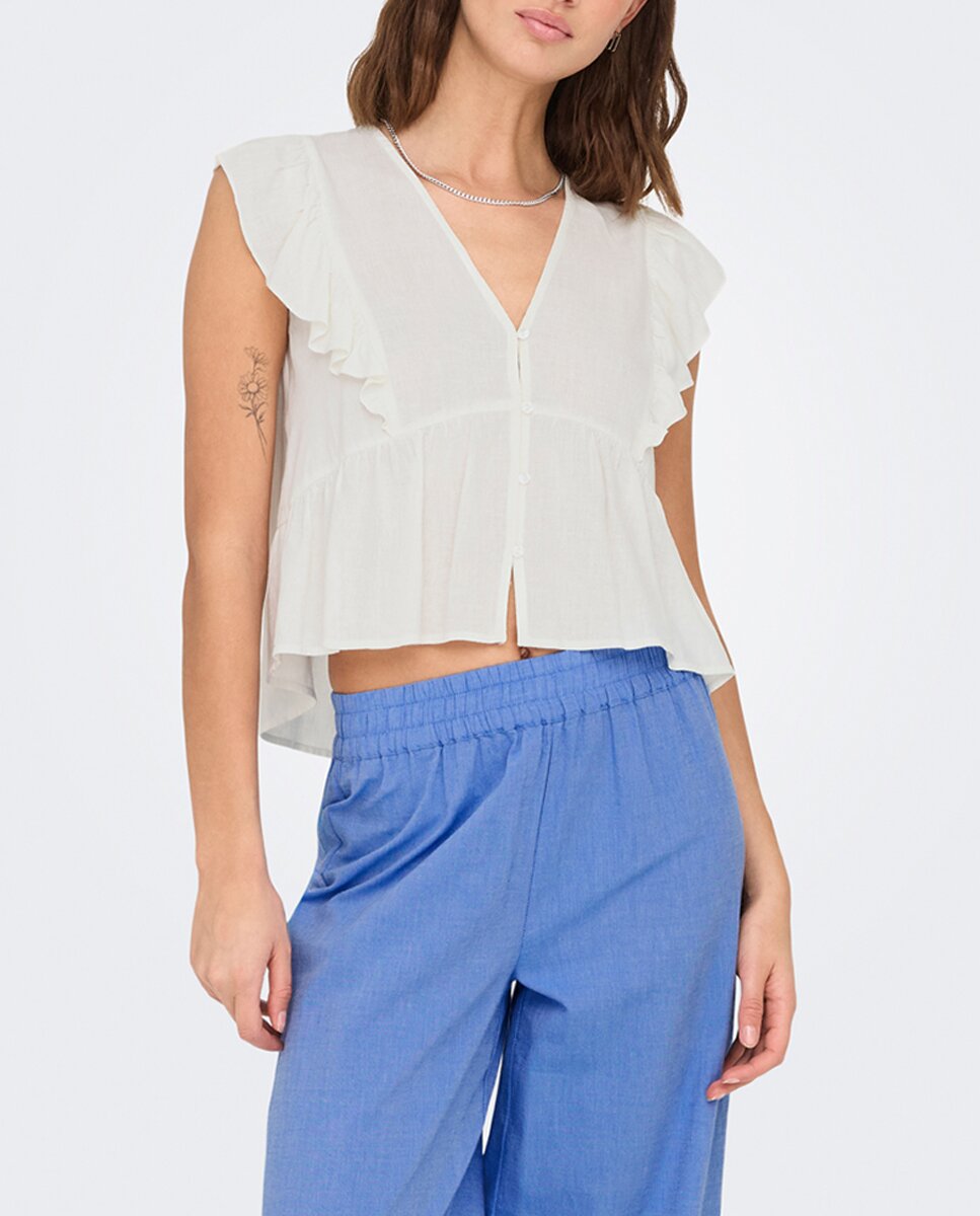 Imagen 0 de Blusa con volantes de mujer
