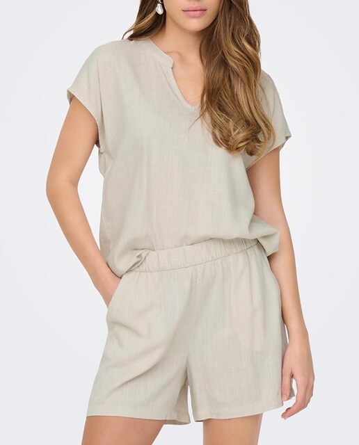 Imagen 0 de Camiseta de mujer de lino y manga corta