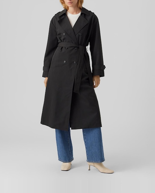 Imagen 0 de Gabardina de mujer larga con cinturón