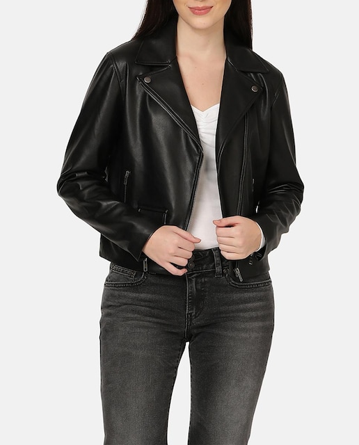 Imagen 0 de Cazadora biker de polipiel de mujer