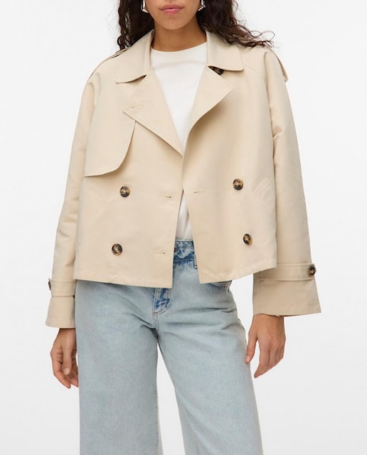 Imagen 0 de Gabardina corta de mujer con bolsillos