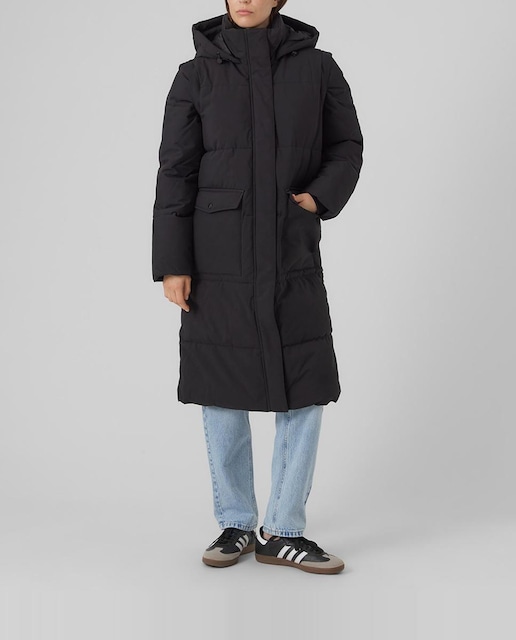 Imagen 0 de Plumífero midi de mujer con capucha ajustable