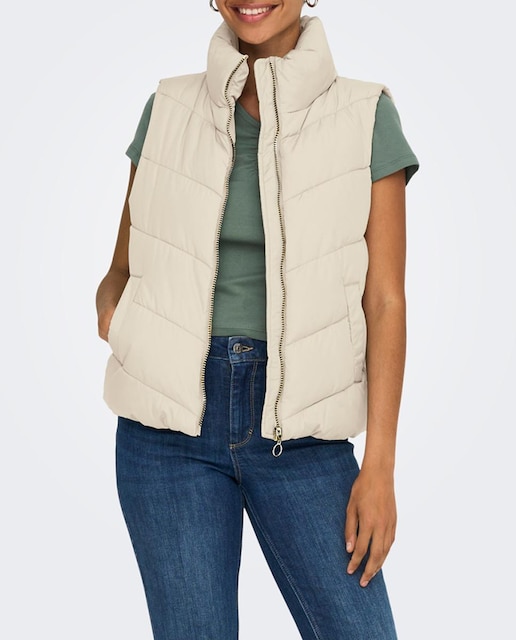 Imagen 0 de Chaleco de mujer acolchado corto con cuello subido