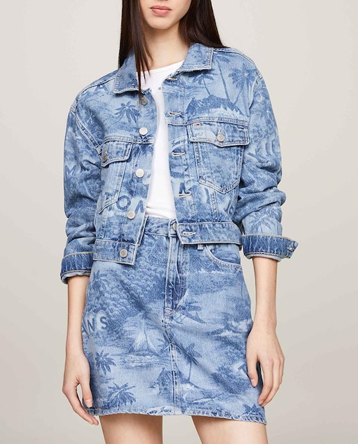 Imagen 0 de Cazadora vaquera de mujer Claire de fit cropped