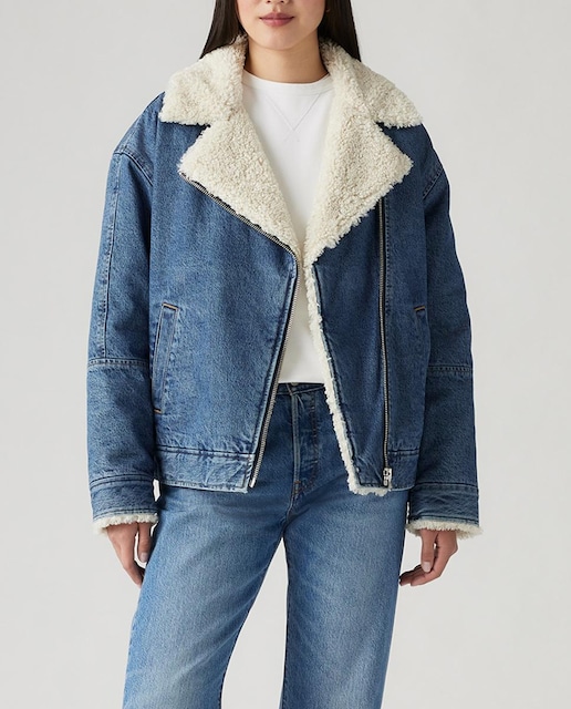 Imagen 0 de Cazadora vaquera de mujer con interior de borreguito
