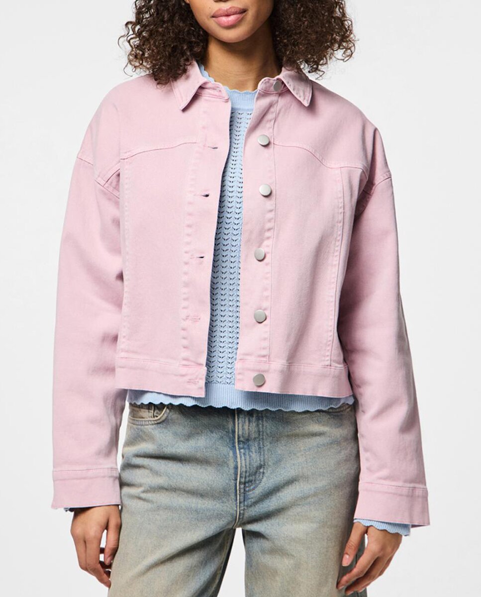 Imagen 0 de Cazadora vaquera rosa de mujer