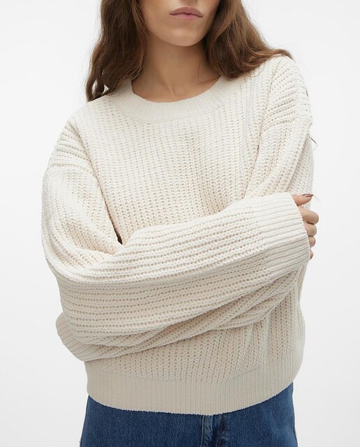 Imagen 0 de Jersey de punto de mujer de cuello redondo
