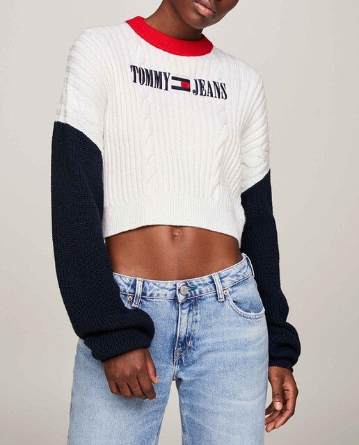 Imagen 0 de Jersey de mujer en colorblock y cuello mock
