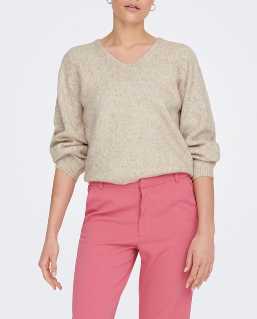 Imagen 0 de Jersey de mujer manga larga y cuello pico