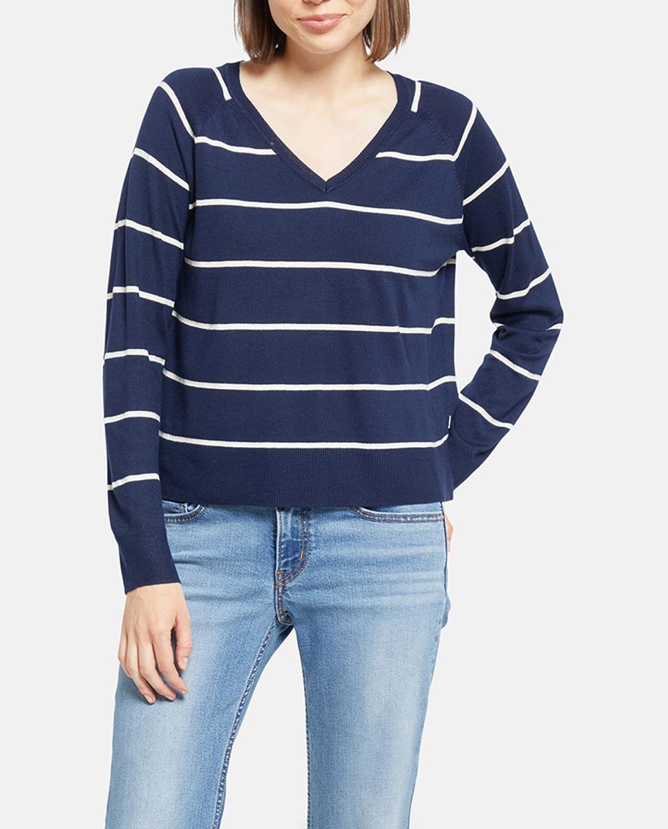 Imagen 0 de Jersey de punto de mujer cuello pico