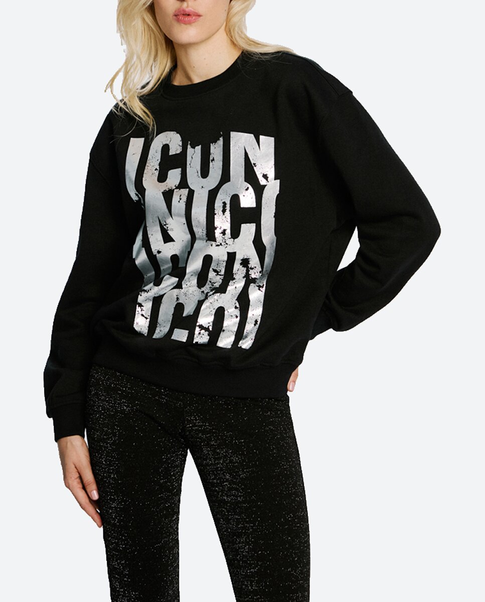 Imagen 0 de Sudadera de mujer con estampado y cuello redondo