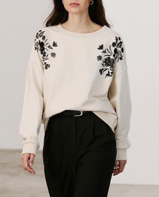 Imagen 0 de Sudadera soft de mujer con detalles floral