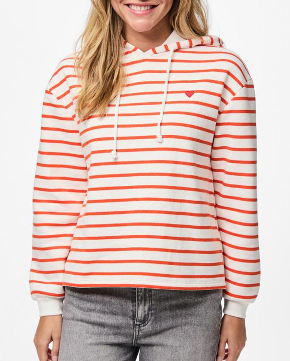 Imagen 0 de Sudadera con capucha de rayas de mujer