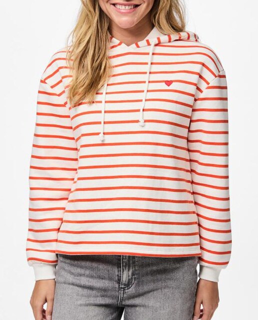 Imagen 0 de Sudadera con capucha de rayas de mujer