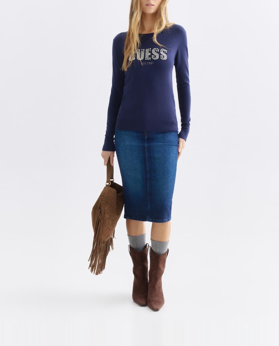 Imagen 0 de Falda denim midi de mujer