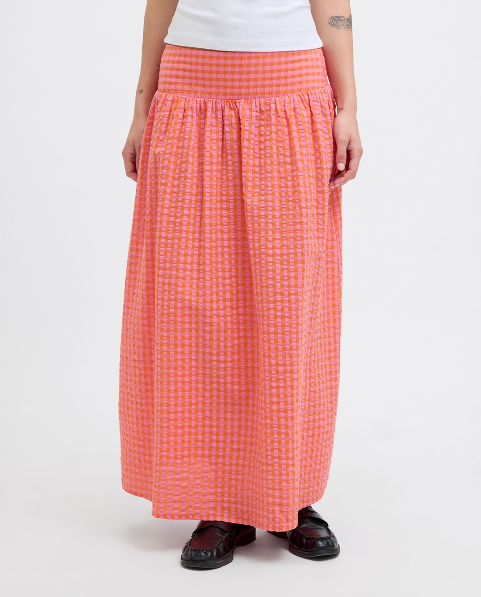 Imagen 0 de Falda larga con estampado vichy