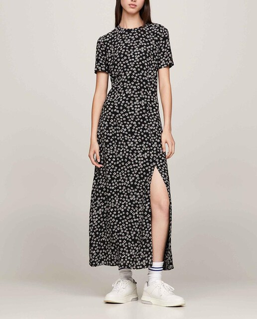 Imagen 0 de Vestido con estampado floral de corte midi