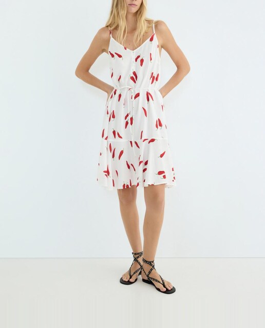 Imagen 0 de Vestido corto de tirantes fluido