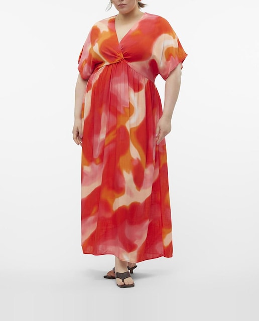 Imagen 0 de Vestido largo estampado de talla grande