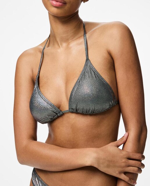 Imagen 0 de Bikini de triángulo plateado de mujer