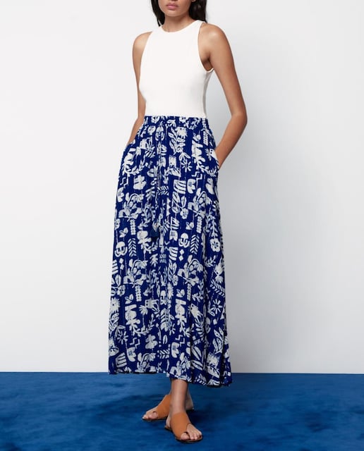 Imagen 0 de Falda larga estampada lurex