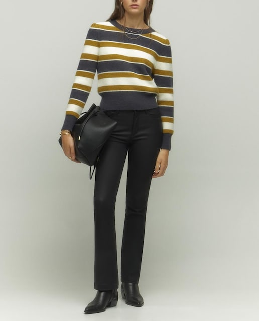 Imagen 0 de Pantalón flaire coated de mujer