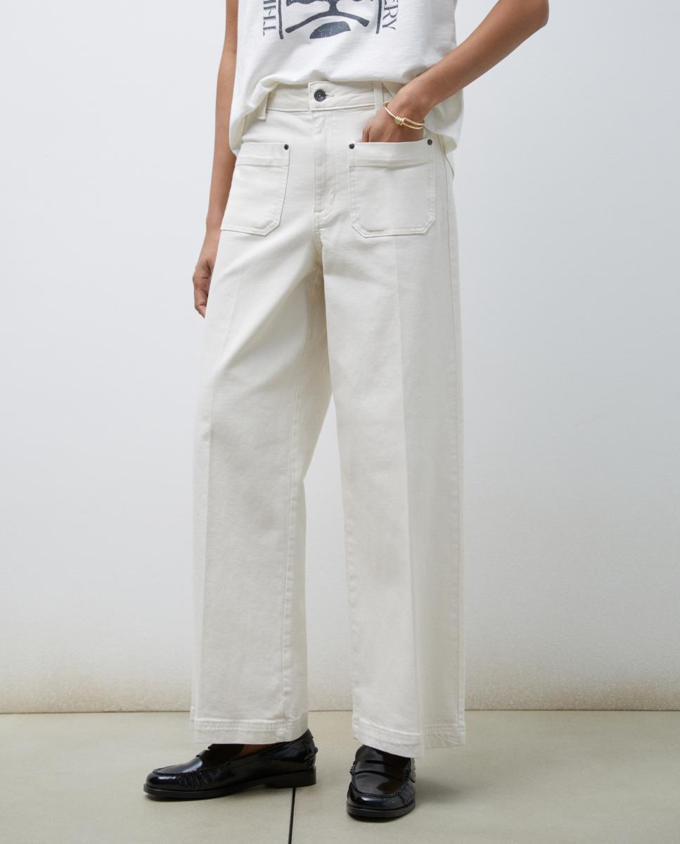 Imagen 0 de Pantalón liso de algodón de mujer