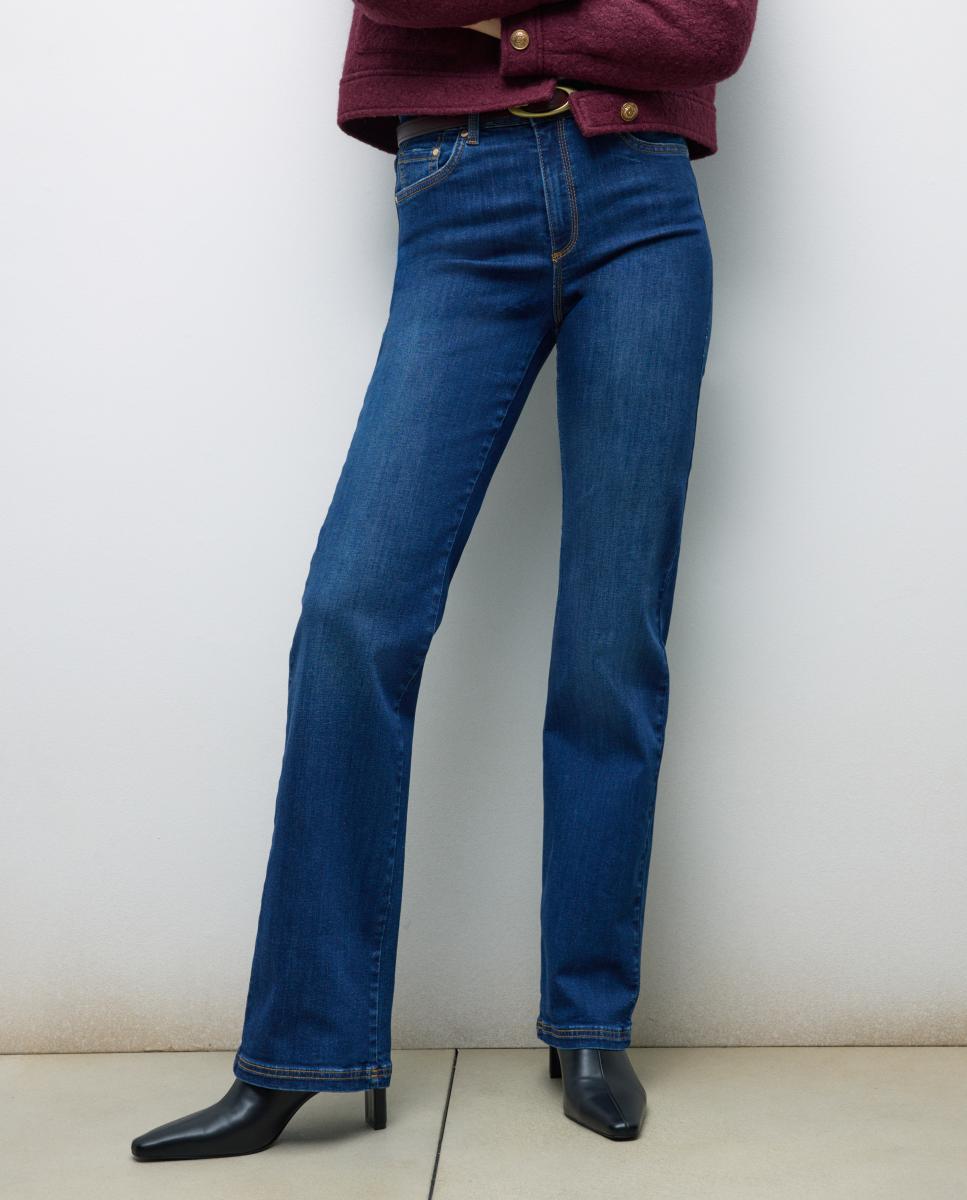 Imagen 0 de Pantalón de mujer denim recto tiro medio