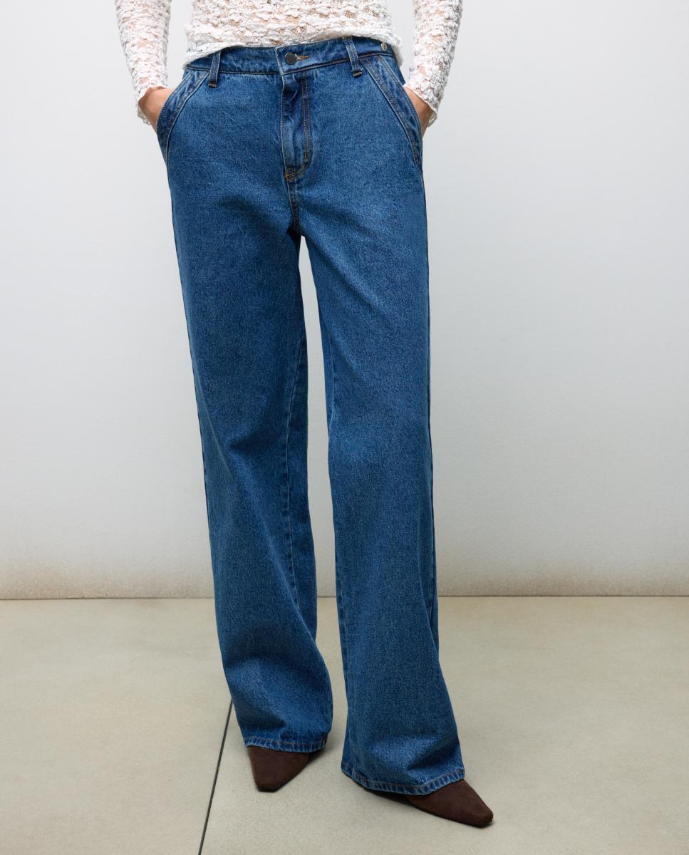 Imagen 0 de Vaquero de mujer wide leg tiro medio total look