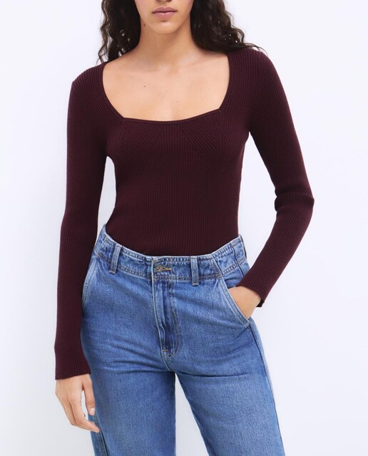 Imagen 0 de Jersey de mujer manga larga escote corazón