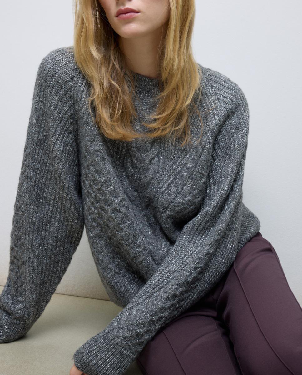 Imagen 0 de Jersey de mujer de manga larga con ochos de lurex