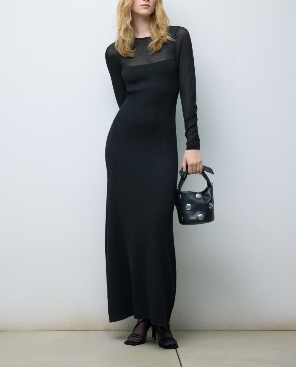 Imagen 0 de Vestido liso de manga larga de mujer