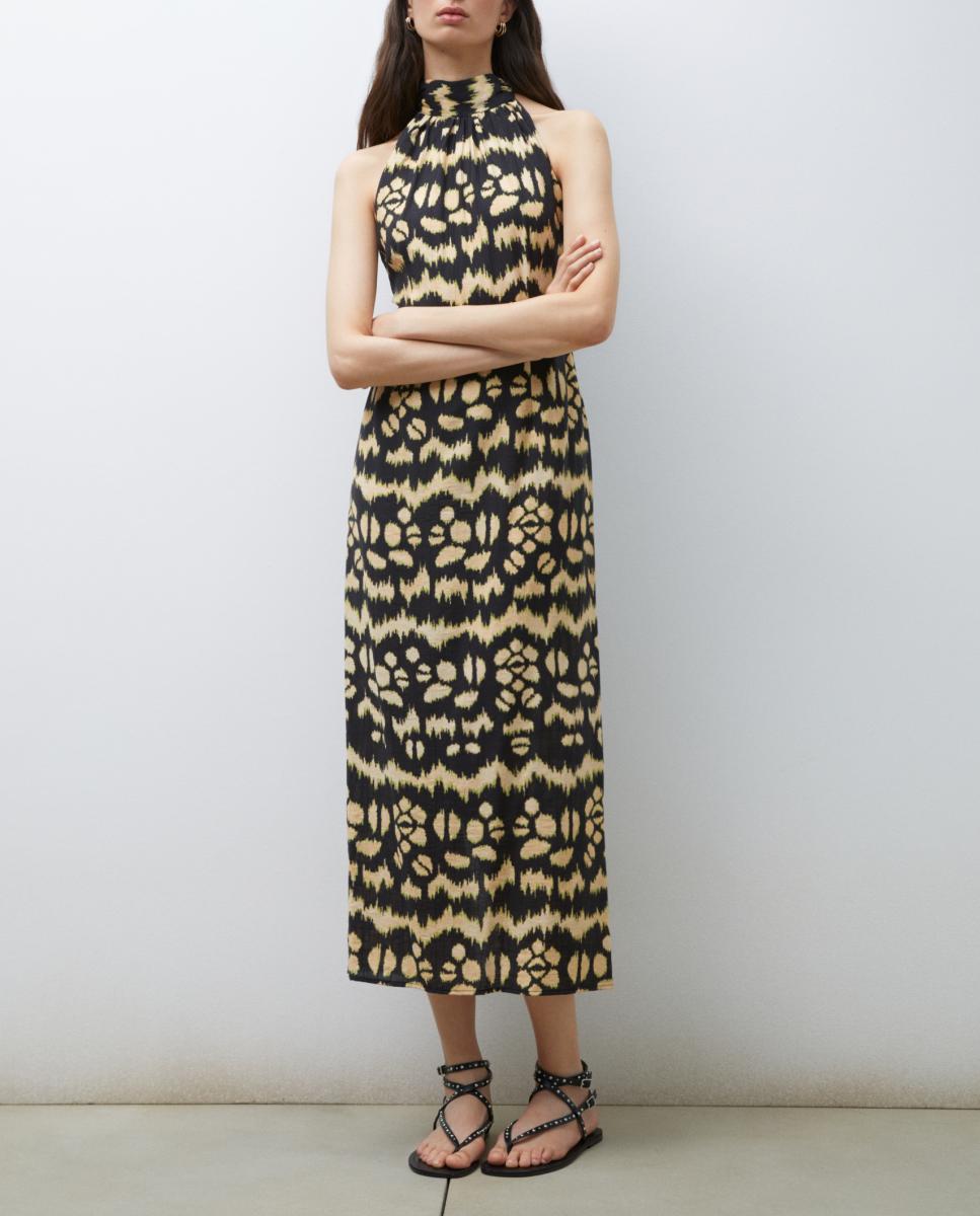 Imagen 0 de Vestido midi halter estampado