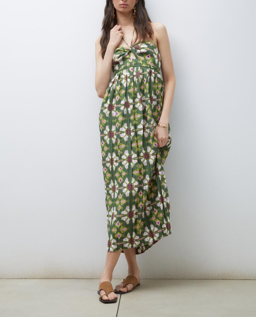 Imagen 0 de Vestido midi sin mangas plisado