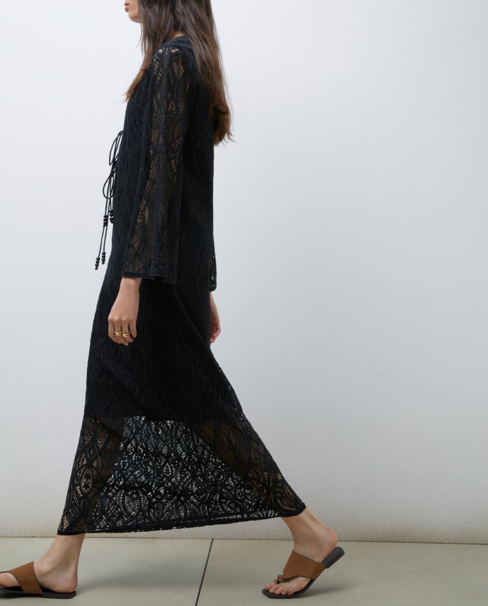 Vestido midi con escote en pico — oferta en Primeriti