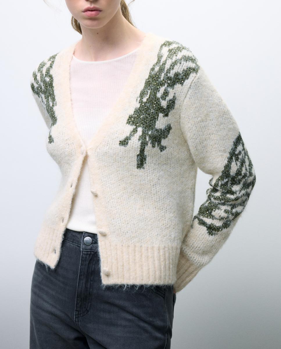 Imagen 0 de Chaqueta de mujer con cuello pico y detalle en los hombros