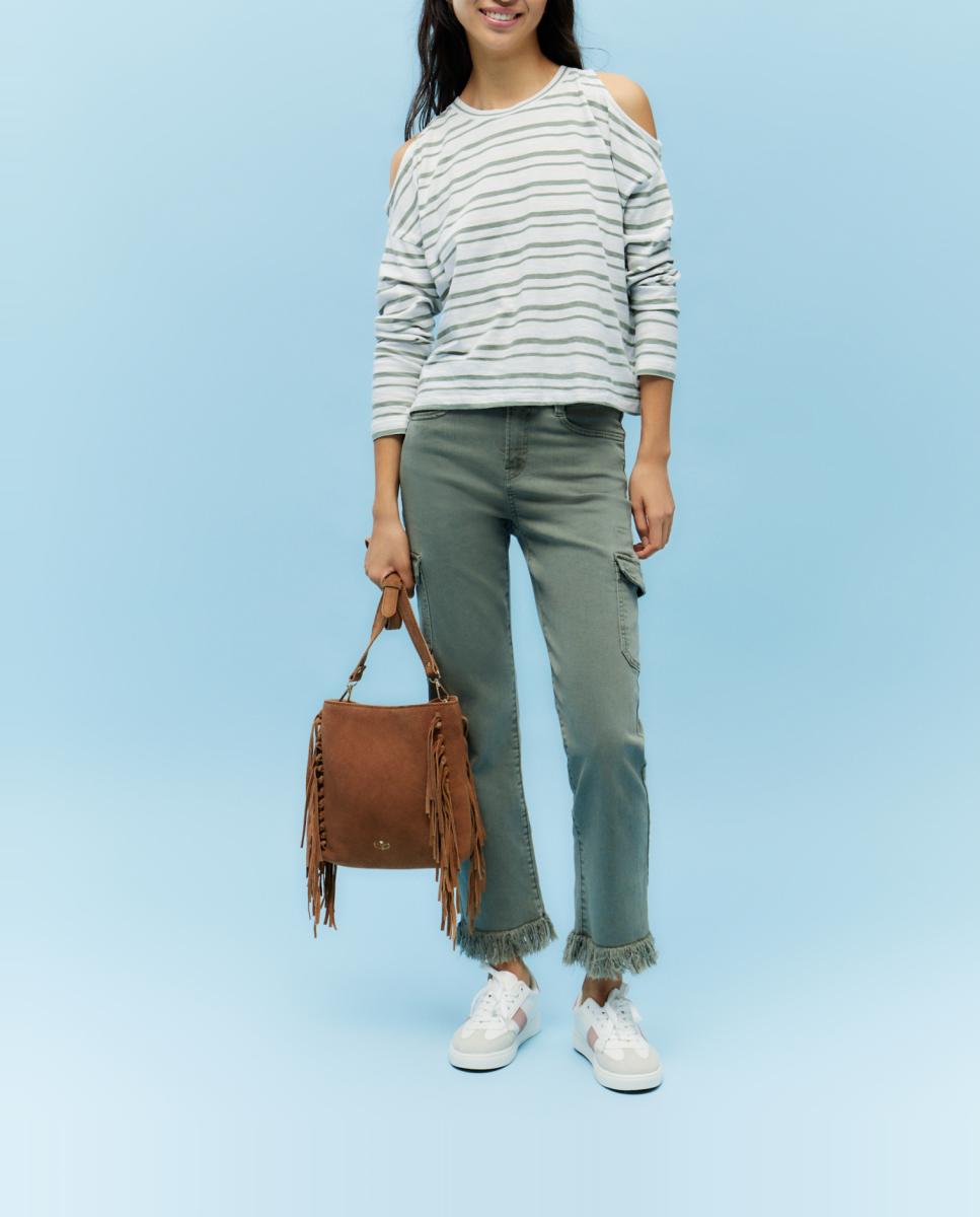 Imagen 0 de Pantalón de mujer crop stright cargo