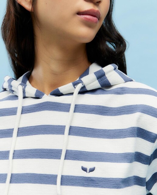 Imagen 0 de Sudadera de mujer capucha cerrada rayas