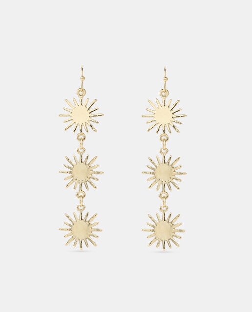 Pendientes soles bañados en oro