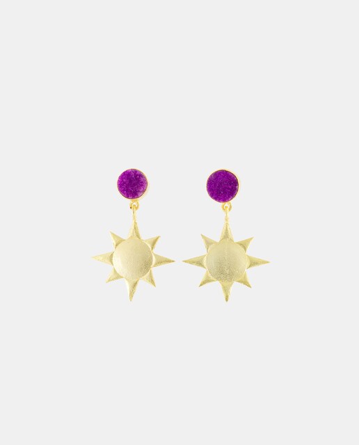 Pendientes sol piedra