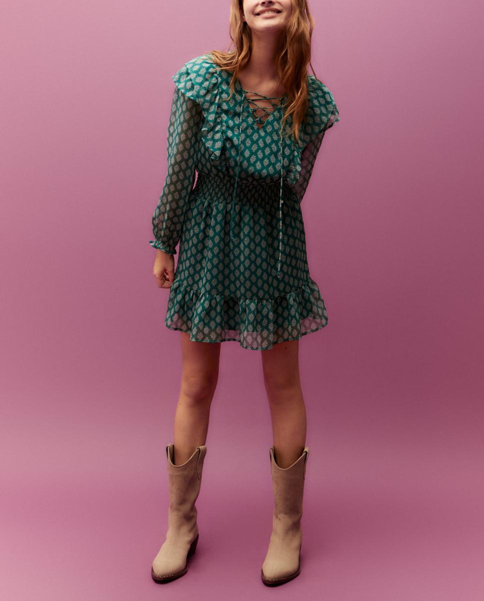 Imagen 0 de Vestido chiffon cruceta