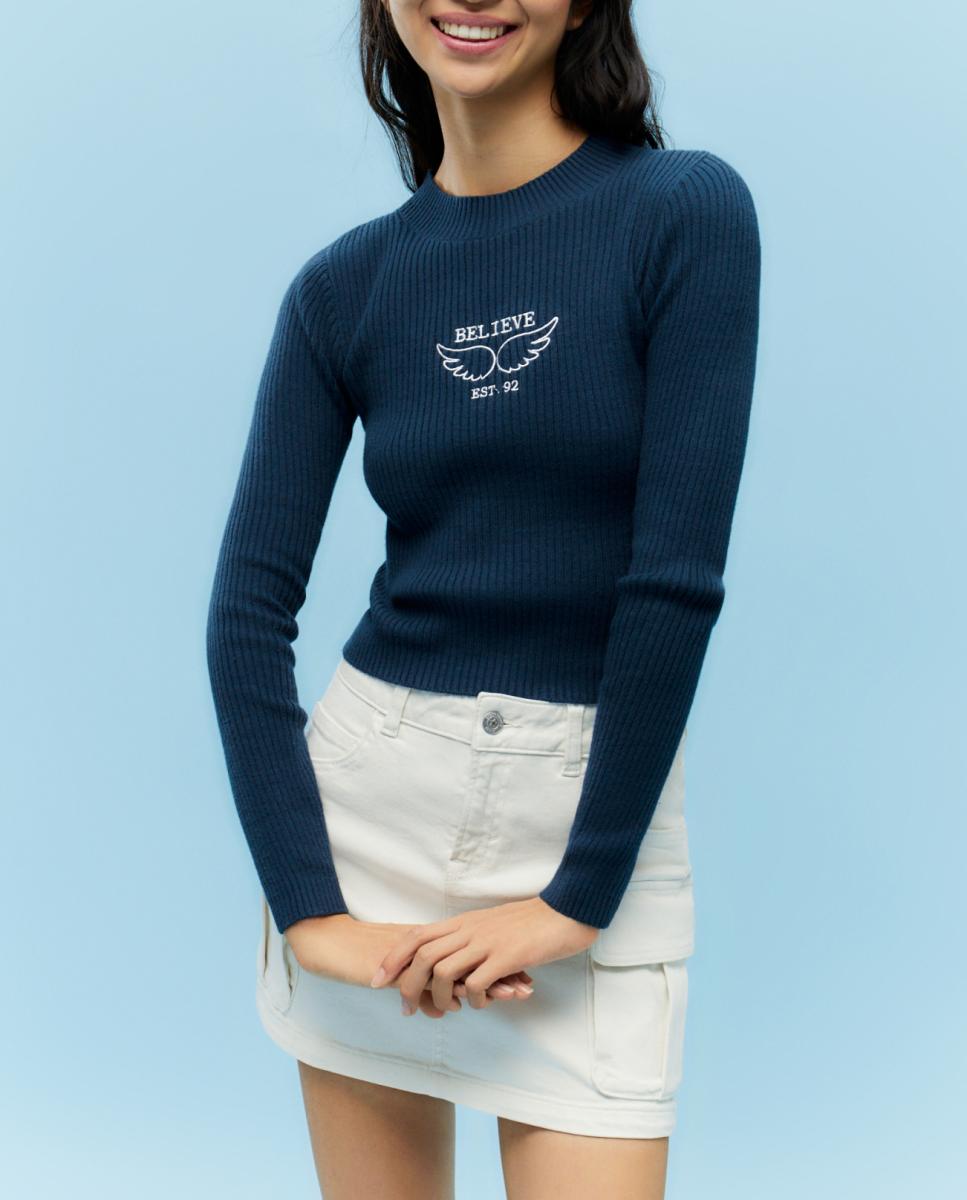 Imagen 0 de Jersey de mujer cuello redondo manga larga