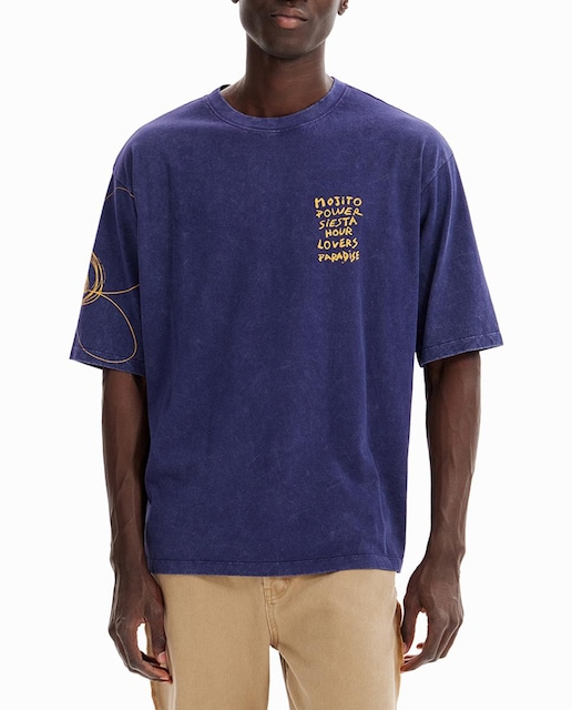 Imagen 0 de Camiseta relaxed acid wash de hombre