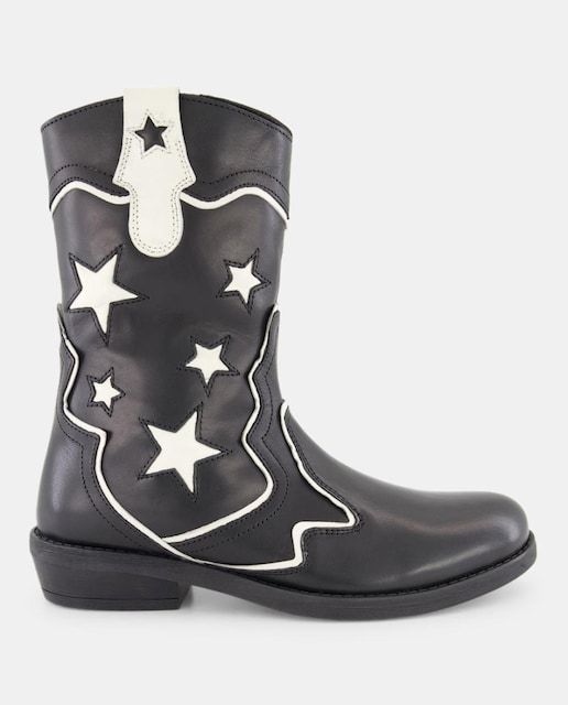 Imagen 0 de Botas cowboy de niña en piel con estrellas