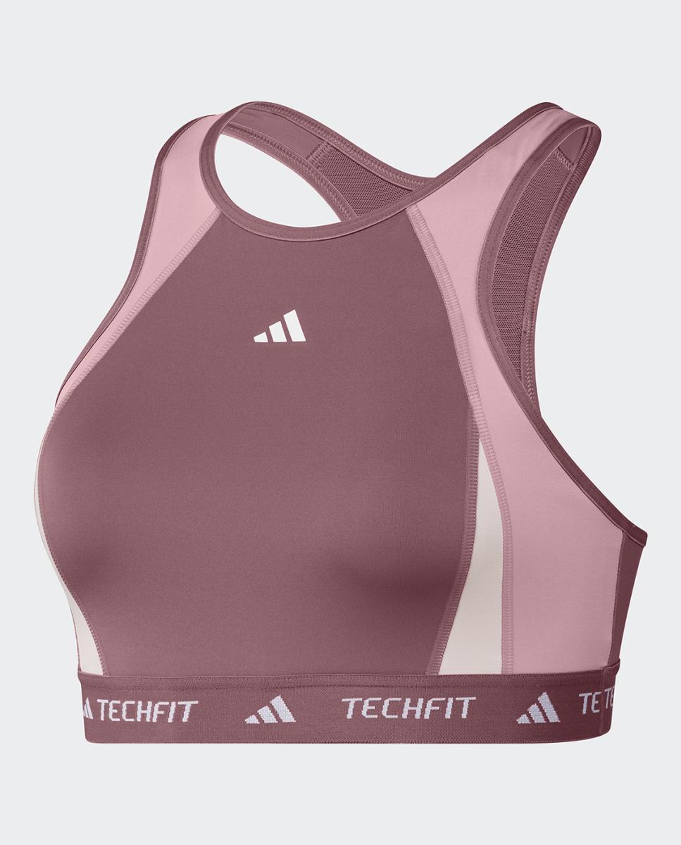 Imagen 0 de Sujetador deportivo de mujer Techfit Medium-Support High-Neck Colorblock adidas