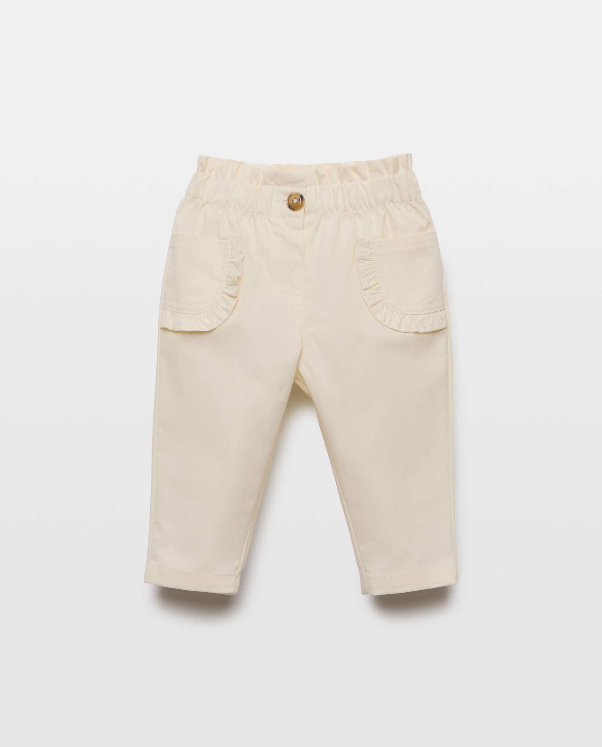 Imagen 0 de Pantalón largo con bolsillos y volante de bebé