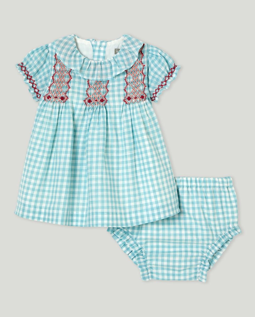 Imagen 0 de Vestido de bebé niña manga corta con gola